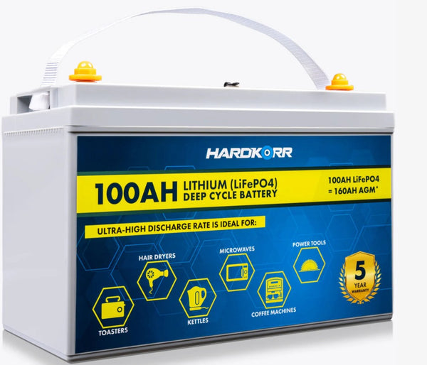 HARDKORR POWER 100AH LIFEPO4 DEEP CYCLE LITHIUM BATTERY