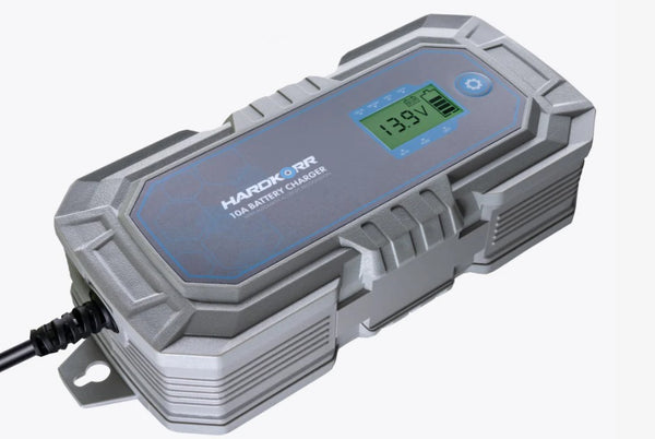 HARDKORR 240V 10A 8-STAGE AUTOMATIC 6V/12V LITHIUM COMPATABLE BATTERY CHARGER