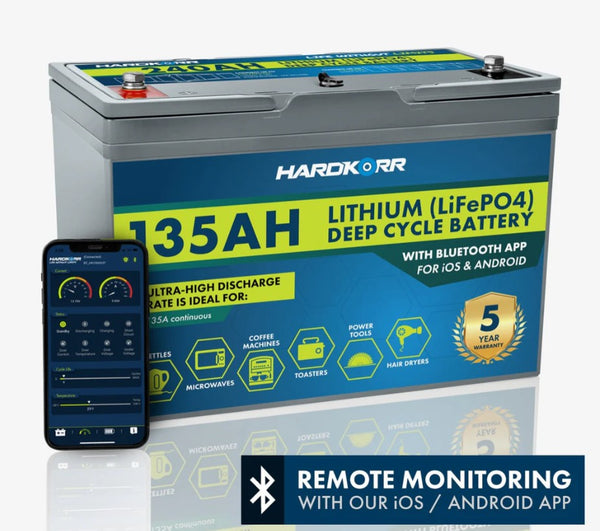 HARDKORR POWER 135AH LIFEPO4 DEEP CYCLE LITHIUM BATTERY WITH- BLUE TOOTH