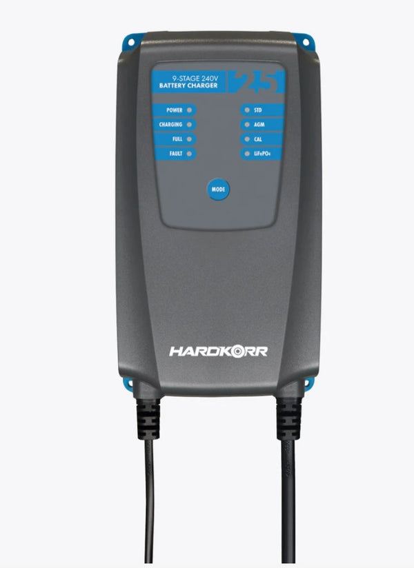 HARDKORR 240V 25A AC 12V LITHIUM COMPATABLE BATTERY CHARGER