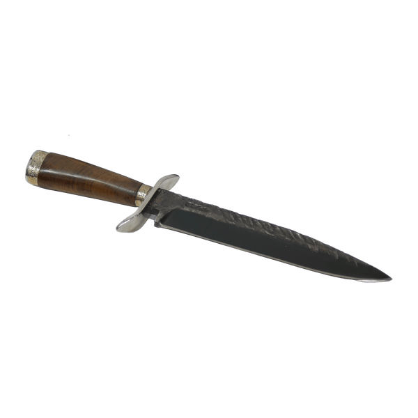 Bowie Adventure 8" Knife in Carbon Steel 5160, Wooden Handle - D'Avila Knives