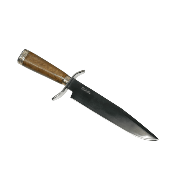 Bowie Adventure 8" Knife in Carbon Steel 5160, Wooden Handle - D'Avila Knives