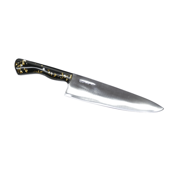 D'Avila Gourmet 8" Knife in Stainless Steel 420, Resin With Gold Leaves Handle - D'Avila Knives