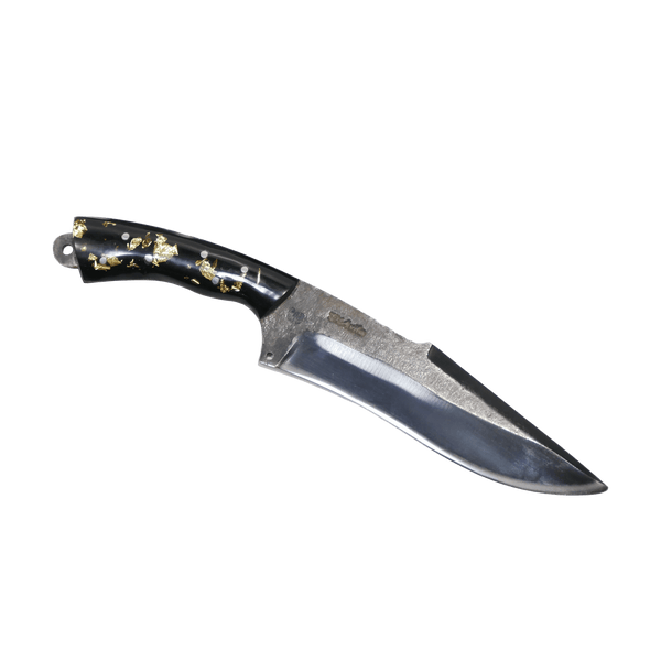 Gramado Adventure 8" Knife in Carbon Steel 5160, Resin With Gold Leaves Handle - D'Avila Knives