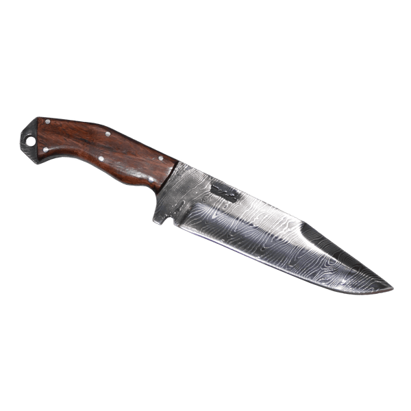 Tapes Adventure 6.5" Knife in Damascus Steel, Stabilized Wood Handle - D'Avila Knives