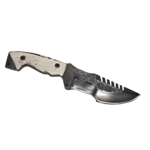 Tracker Adventure 6.5" Knife in Carbon Steel 5160, Bovine Bone Handle - D'Avila Knives